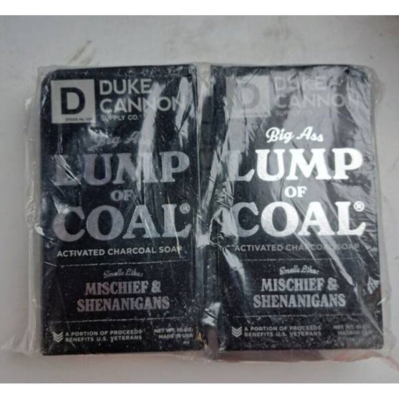 2 Duke Cannon Supply Co. Lump of Coal Big Ass Brick Bar Soap 10 OZ Each - Picture 3 of 3